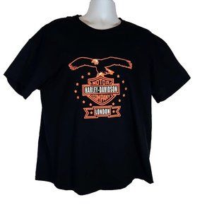 Harley Davidson London Logo T-Shirt Mens X-Large Black with Colorful Eagle Logo